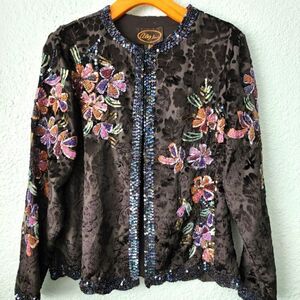 Alex kim cardigan vintage beads and sequins blazer